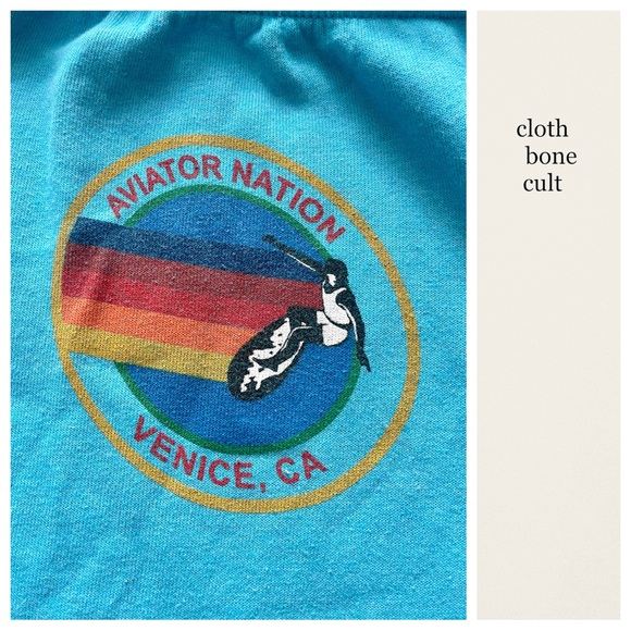 AVIATOR NATION Turquoise Blue Sweatpants (Large) - Picture 3 of 7